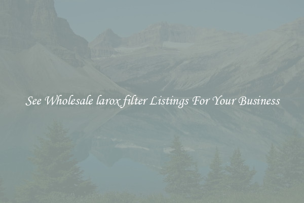 See Wholesale larox filter Listings For Your Business