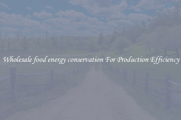 Wholesale food energy conservation For Production Efficiency