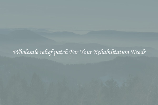 Wholesale relief patch For Your Rehabilitation Needs