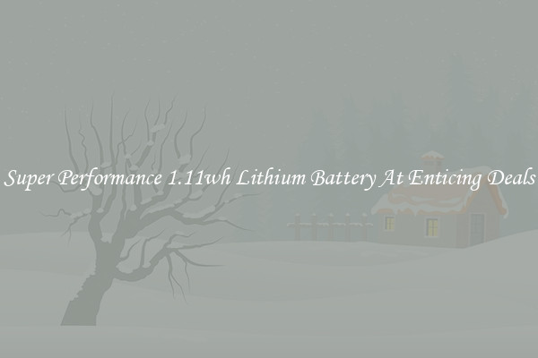 Super Performance 1.11wh Lithium Battery At Enticing Deals
