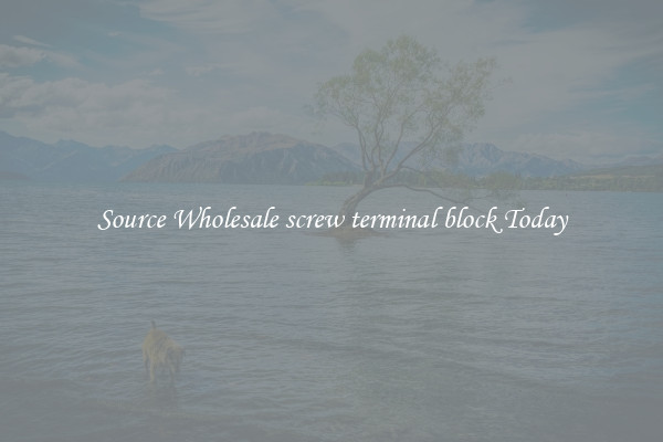 Source Wholesale screw terminal block Today