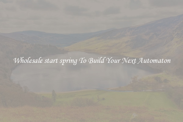 Wholesale start spring To Build Your Next Automaton