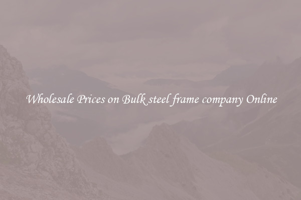 Wholesale Prices on Bulk steel frame company Online