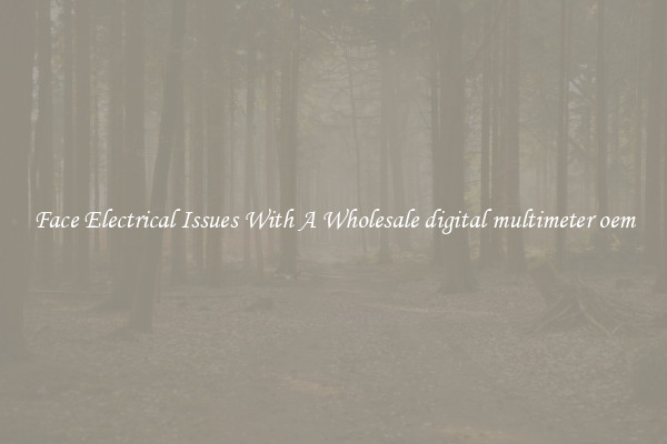 Face Electrical Issues With A Wholesale digital multimeter oem