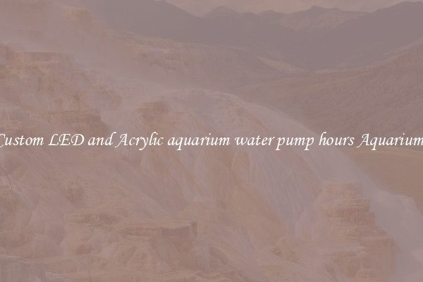 Custom LED and Acrylic aquarium water pump hours Aquariums